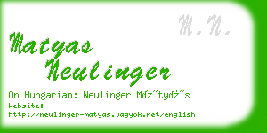 matyas neulinger business card